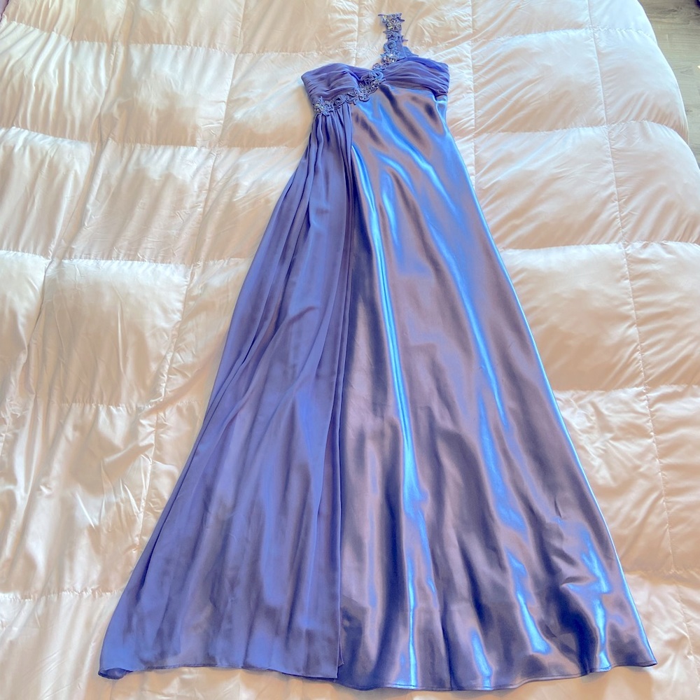 Night Way One Strap Blue-Purple Bridesmaid Dress Size 4